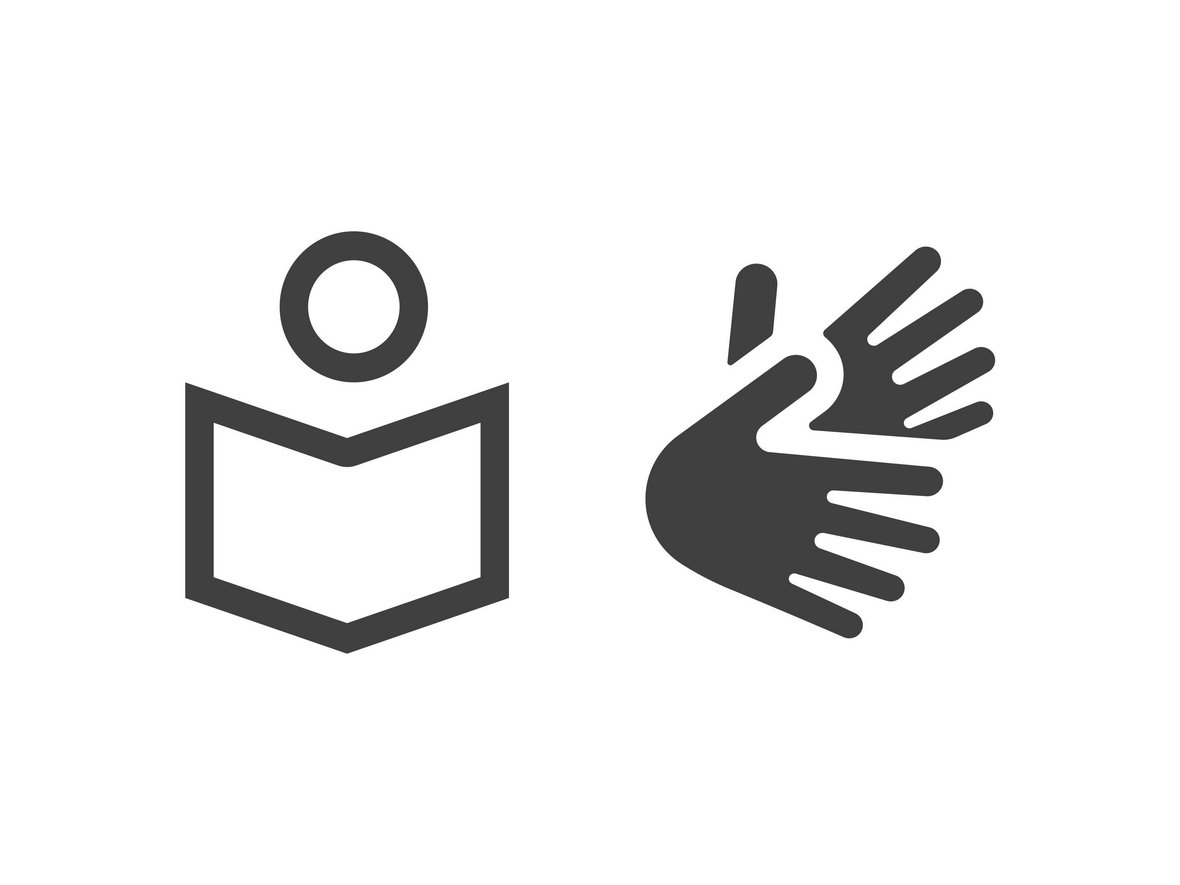Logos Leichte Sprache und Gebärdensprache